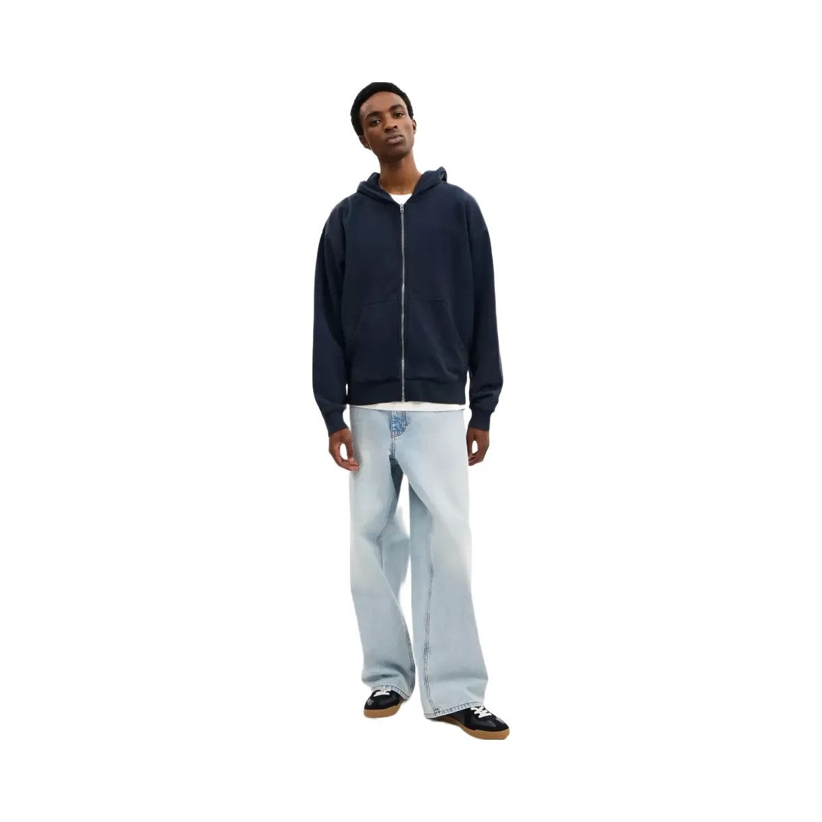 Coach Garment Dyed Zip Hoodie in Navy Blue - HypeFly India View 2