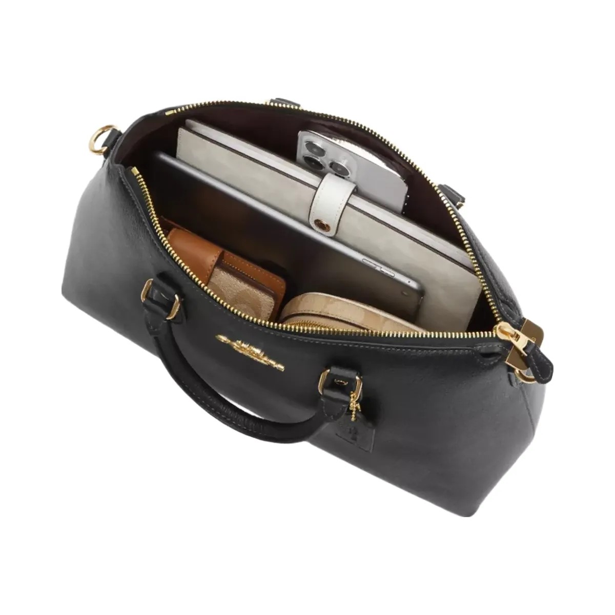 Coach Georgia Satchel Bag in Gold Dark Stone - HypeFly India View 3