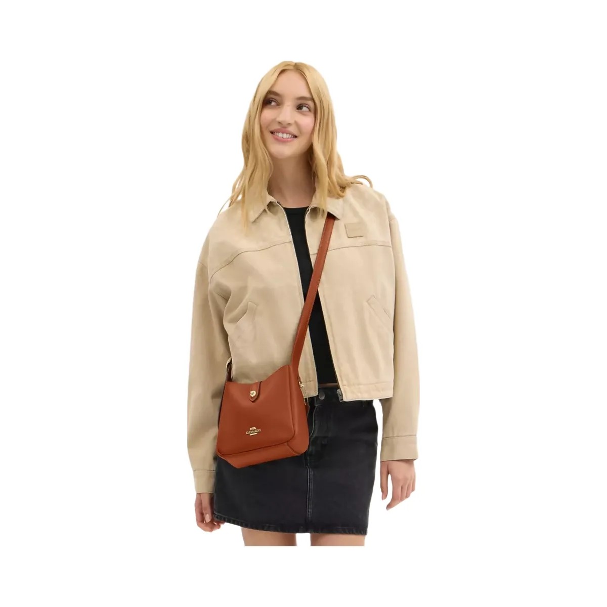 Coach Hadley Mini Crossbody Bag in Gold Tan - HypeFly India View 5