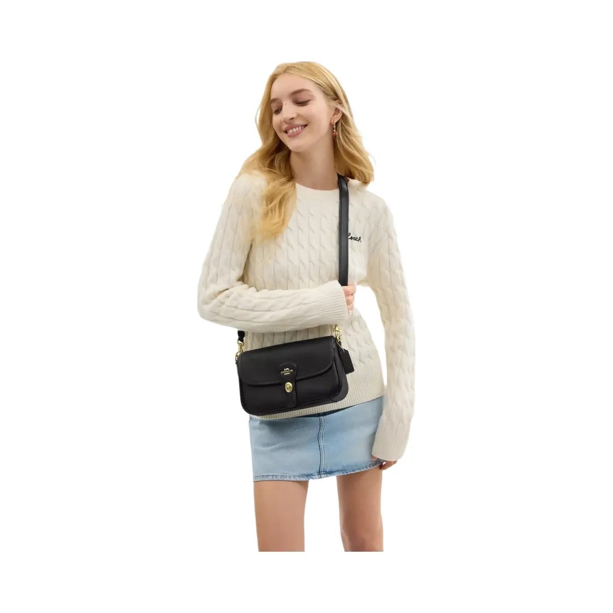 Coach Hadley Shoulder Bag in Gold Black - HypeFly India View 5