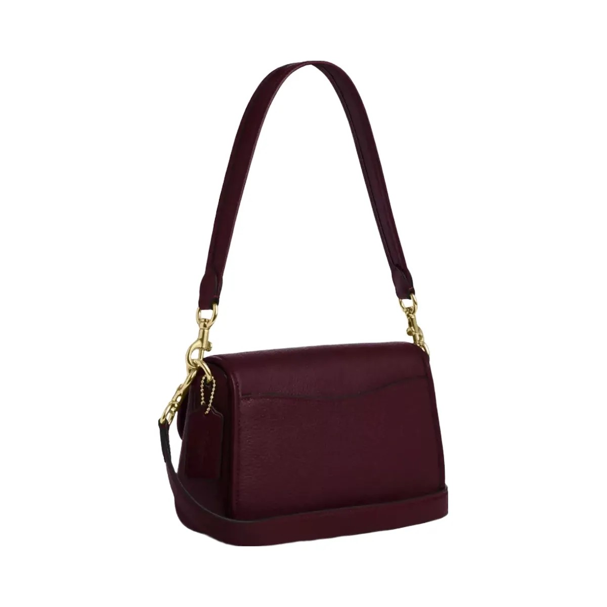 Coach Hadley Shoulder Bag in Gold Dark Wine - HypeFly India View 2