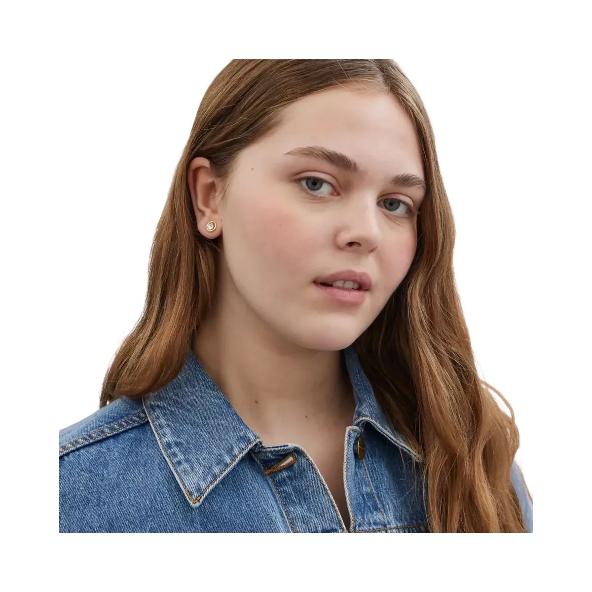 Coach Halo Round Stud Earrings in Gold - HypeFly India View 3