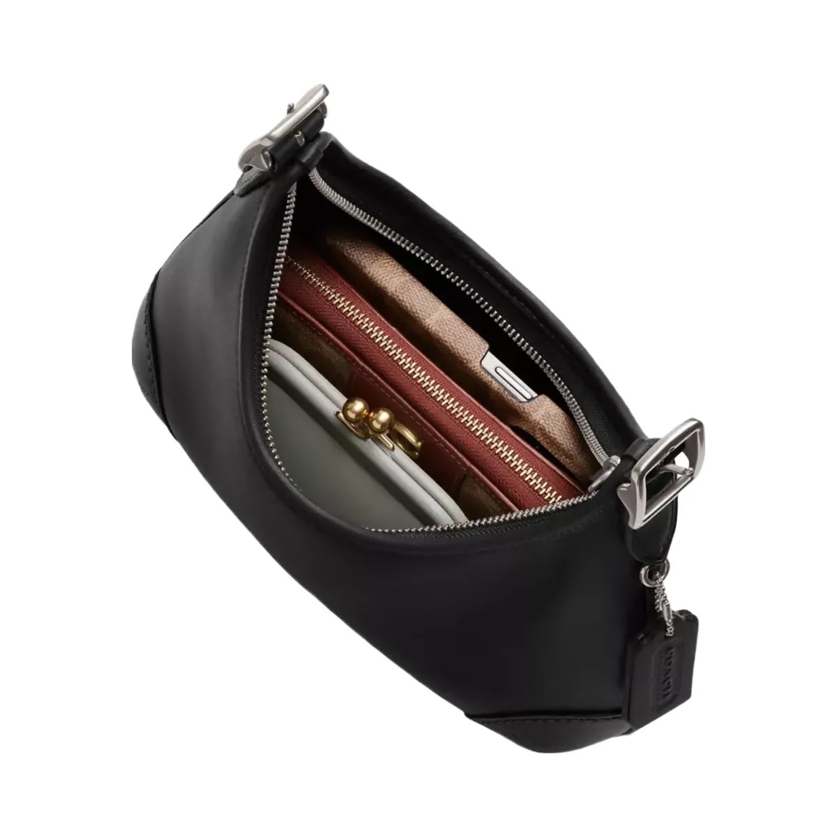 Coach Hamptons Hobo Bag in Silver Black - HypeFly India View 4