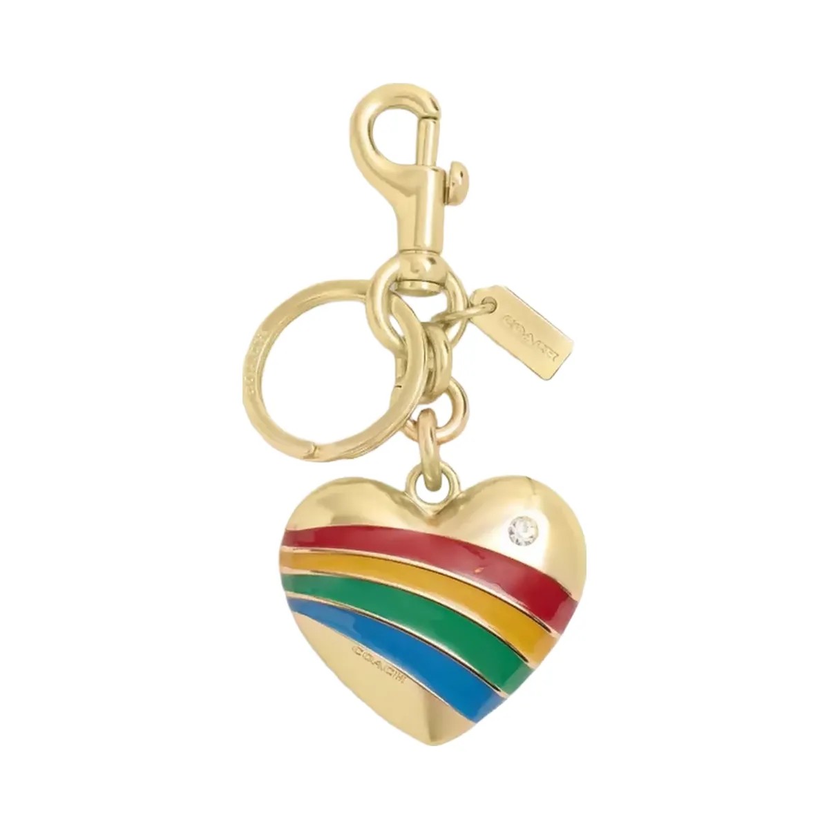 Coach Heart Bag Charm in Gold Multi - HypeFly India View 1