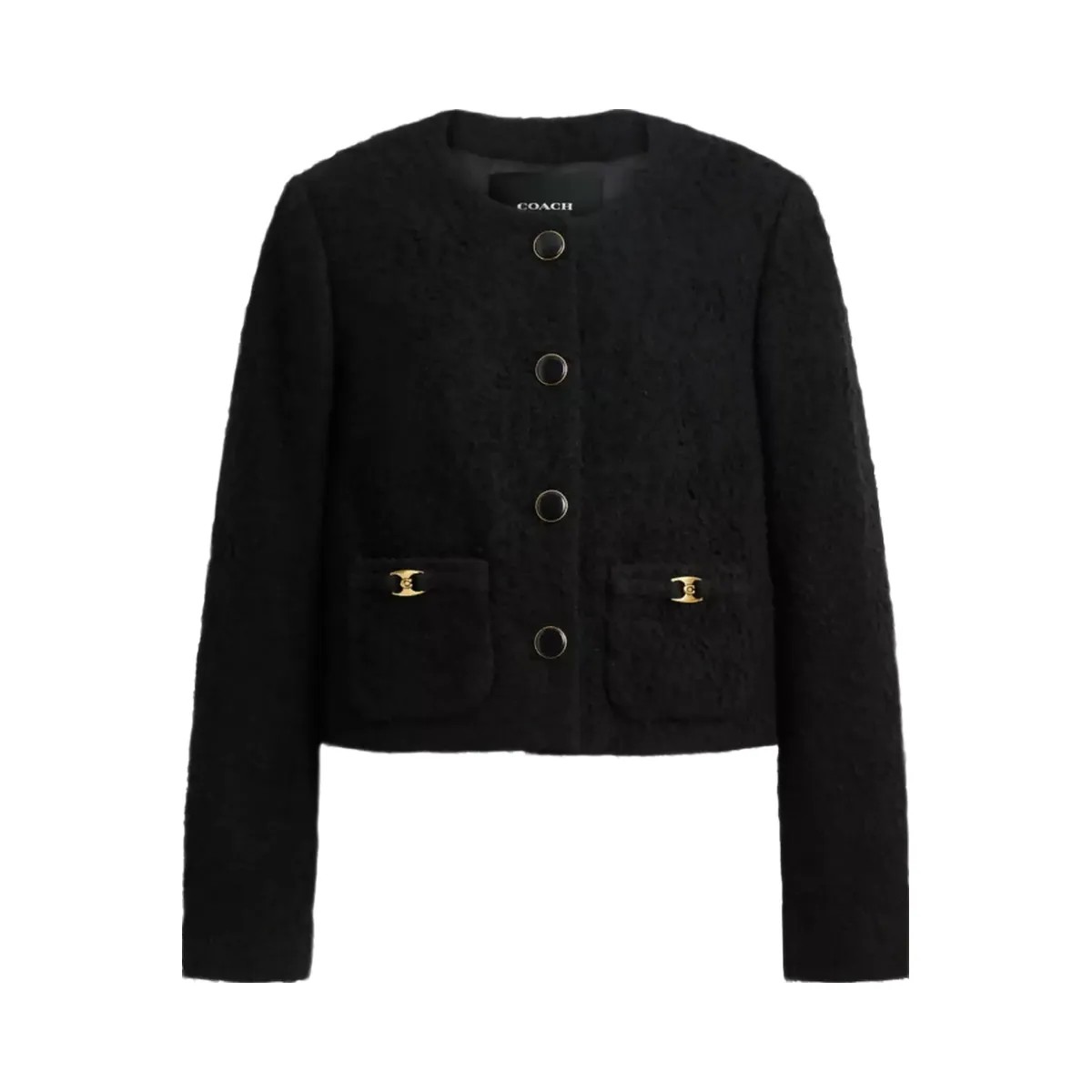 Coach Heritage C Boucle Jacket in Black - HypeFly India View 1