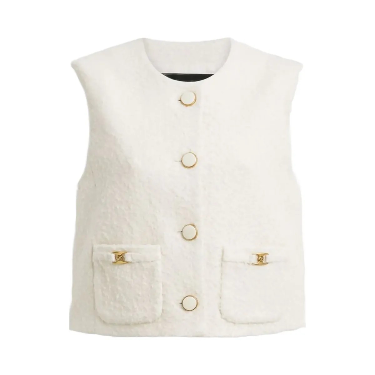 Coach Heritage C Boucle Vest Cream - HypeFly India View 1