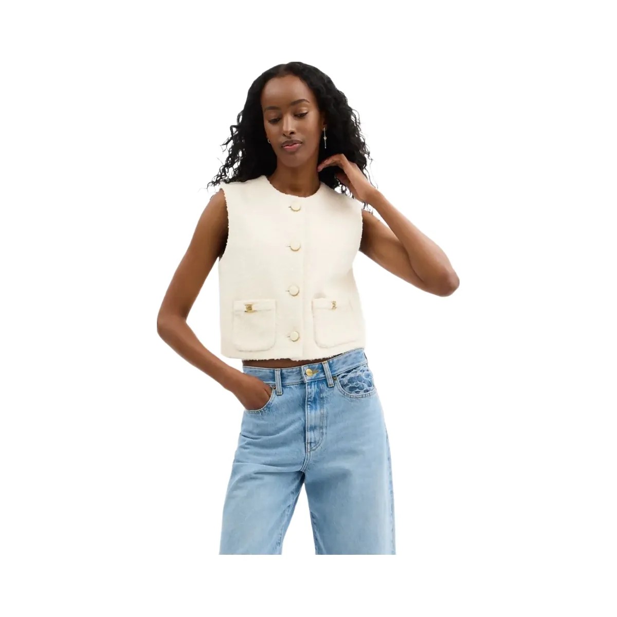 Coach Heritage C Boucle Vest Cream - HypeFly India View 3