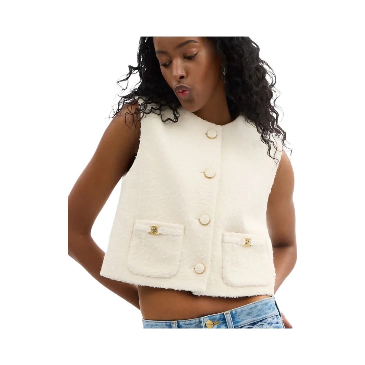 Coach Heritage C Boucle Vest Cream - HypeFly India View 5