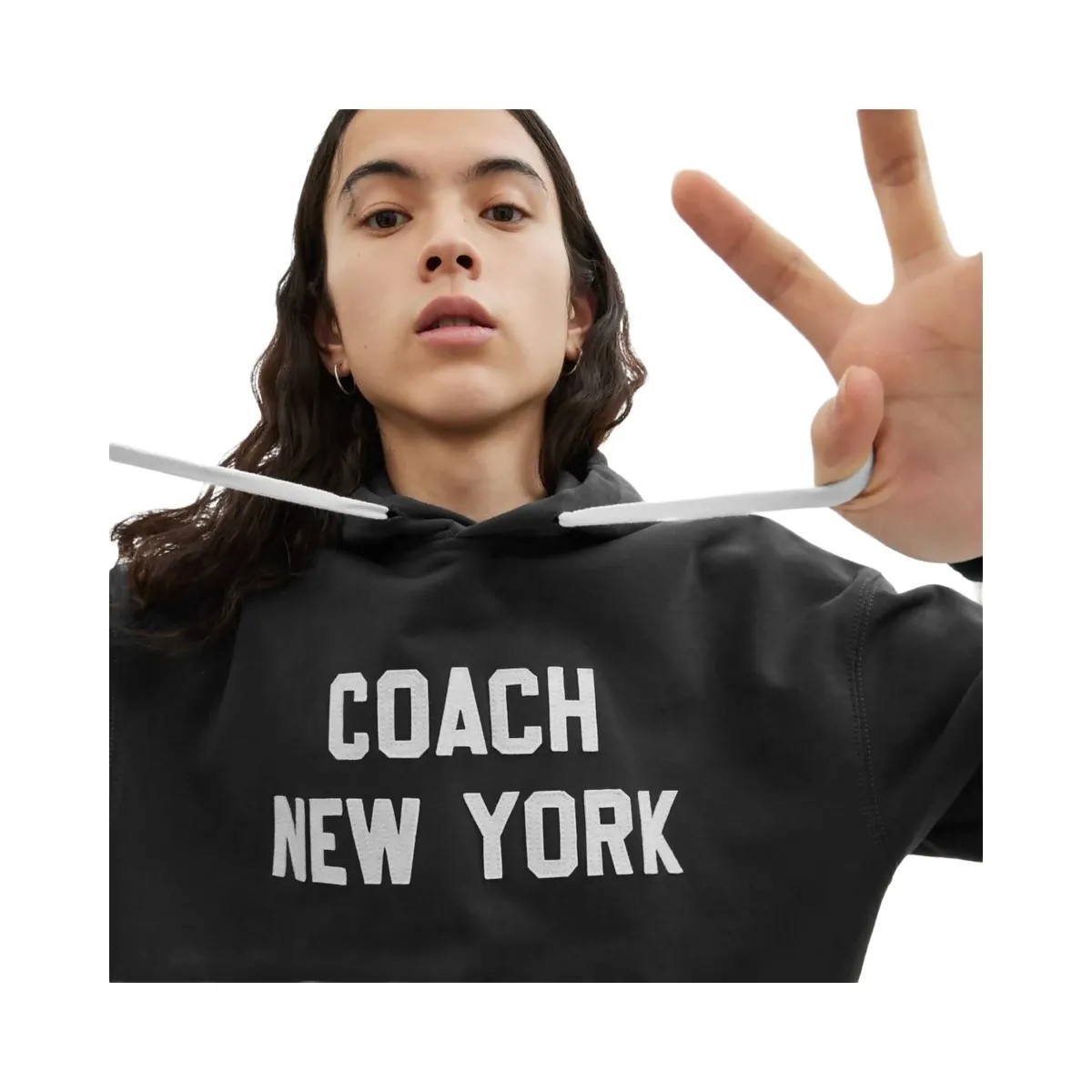 Coach Hoodie Sweatshirt Black - HypeFly India View 6