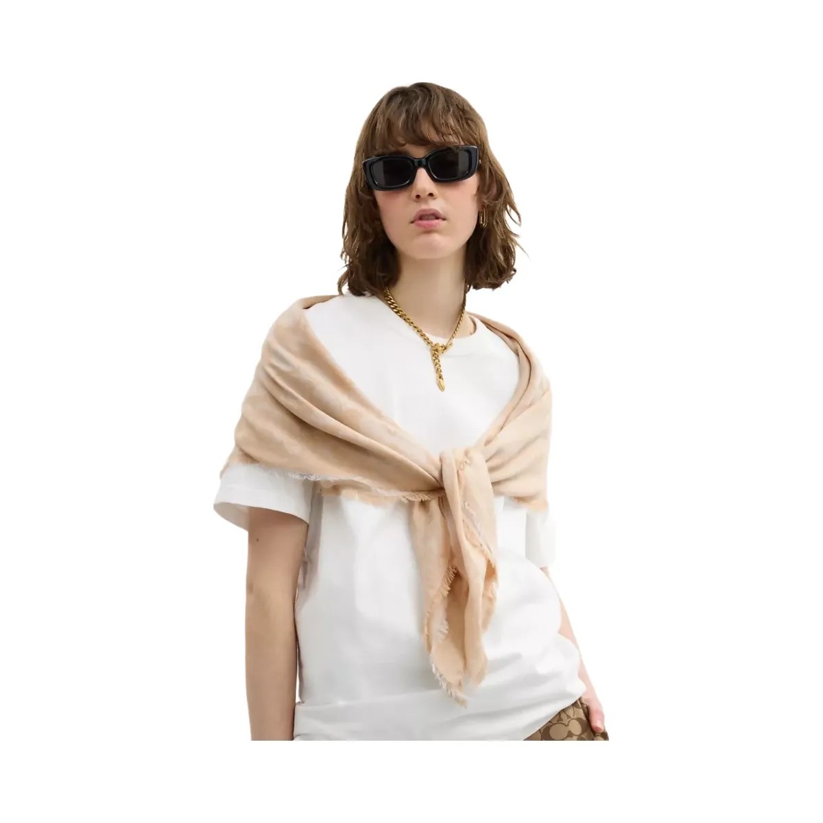 Coach Jumbo Horse And Carriage Wrap in Taupe - HypeFly India View 2