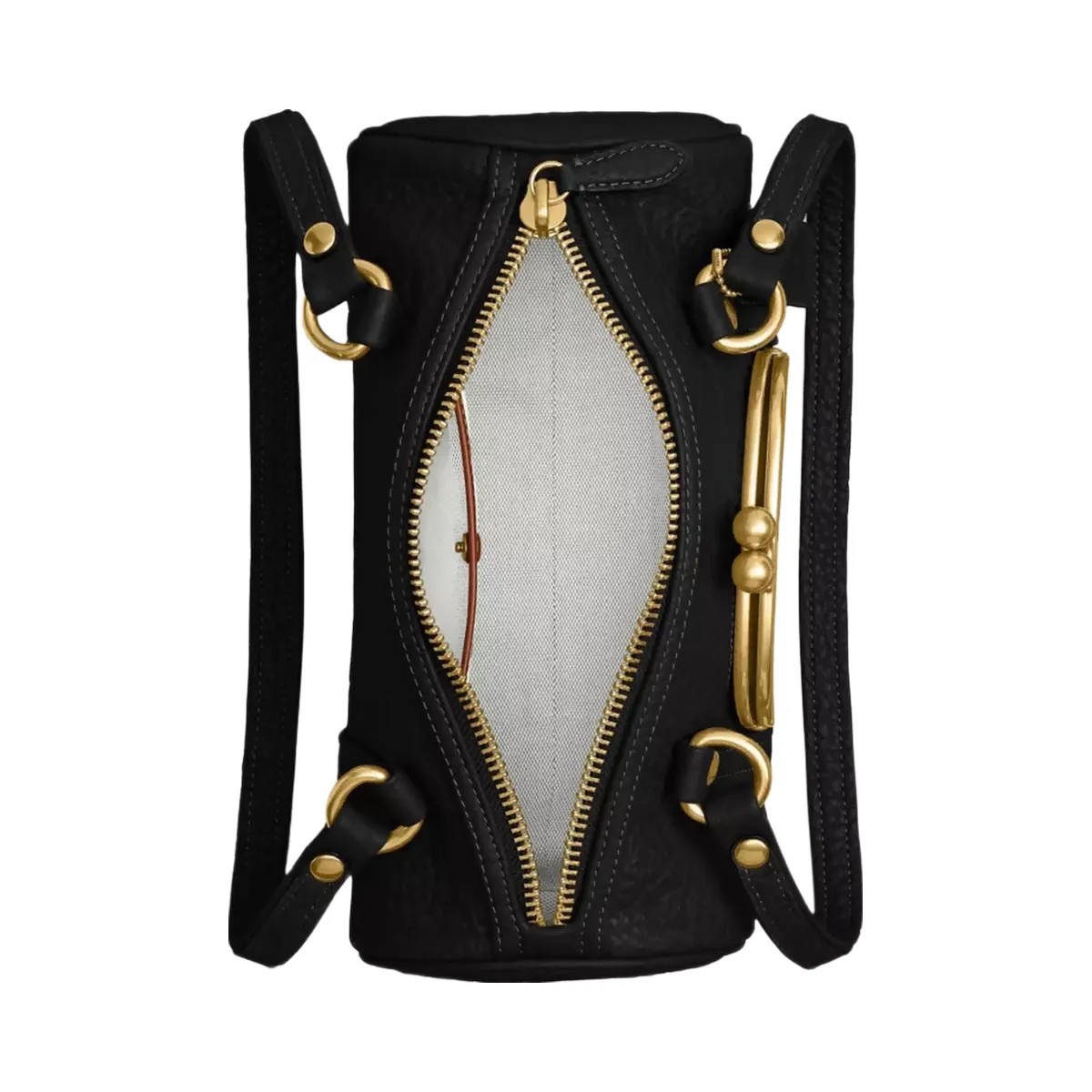 Coach Kisslock Barrel Bag 28 in Brass Black - HypeFly India View 5
