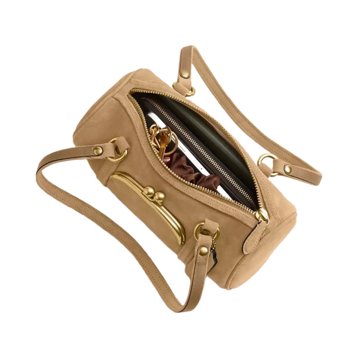 Coach Kisslock Barrel Bag 28 in Brass Soul - HypeFly India View 4