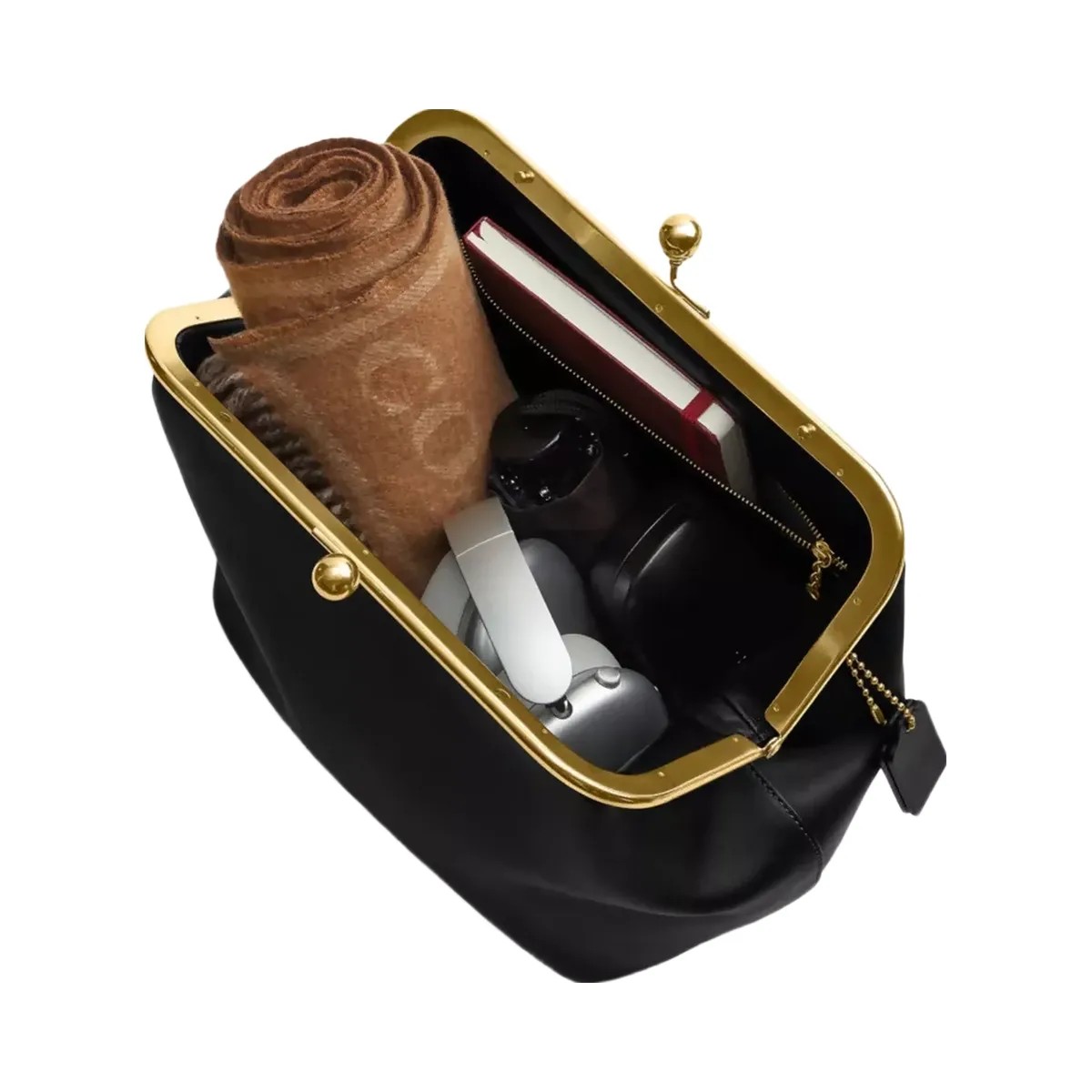 Coach Kisslock Frame Bag 27 in Brass Black - HypeFly India View 4