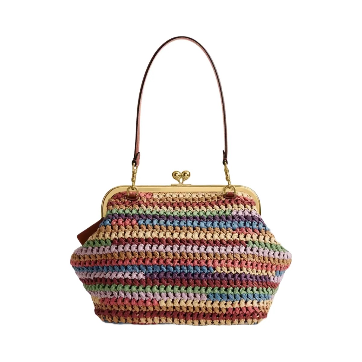 Coach Kisslock Frame Bag 27 in Brass Multi - HypeFly India View 3