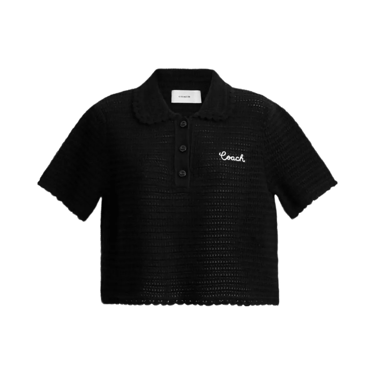 Coach Knit Cropped Polo Black - HypeFly India View 1
