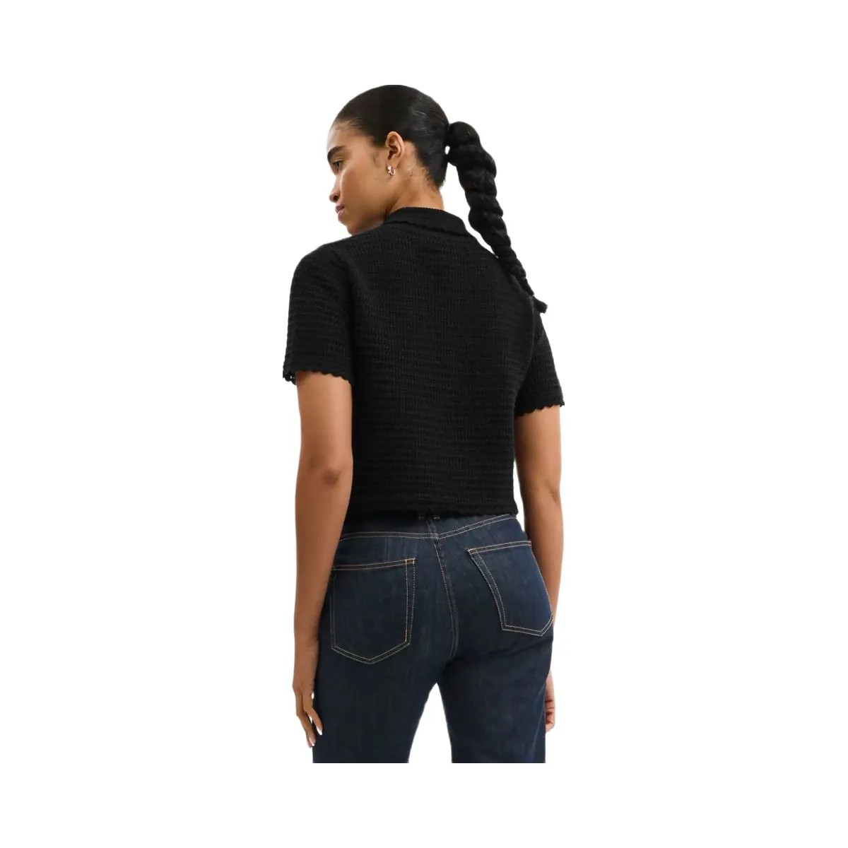 Coach Knit Cropped Polo Black - HypeFly India View 3