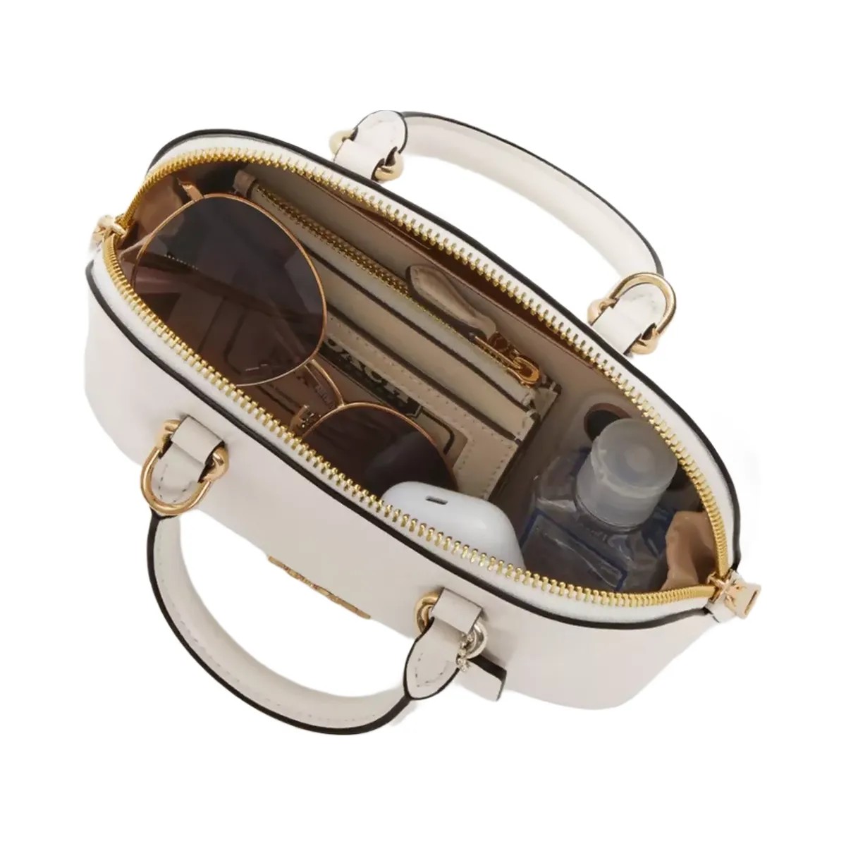 Coach Lara Mini Satchel Bag in Gold Chalk - HypeFly India View 3