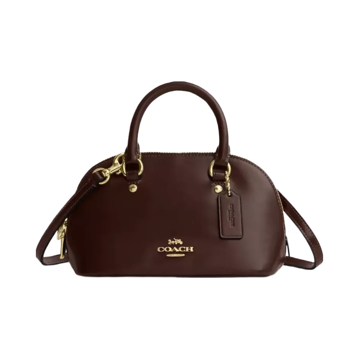 Coach Lara Mini Satchel Bag in Gold Maple - HypeFly India View 1