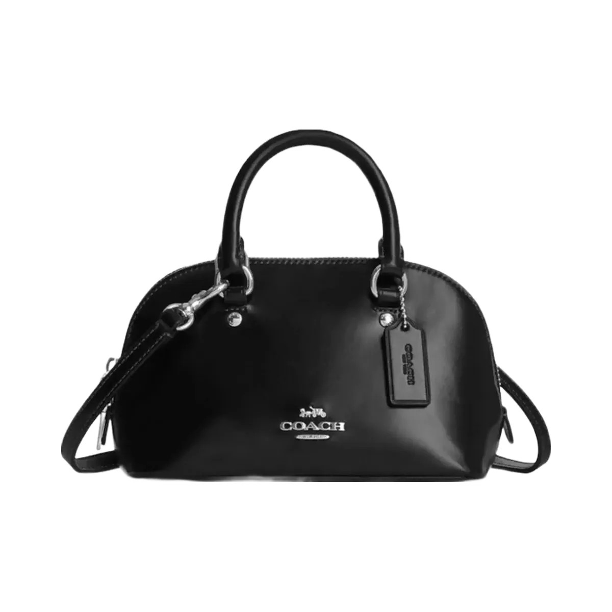 Coach Lara Mini Satchel Bag in Silver Black - HypeFly India View 1