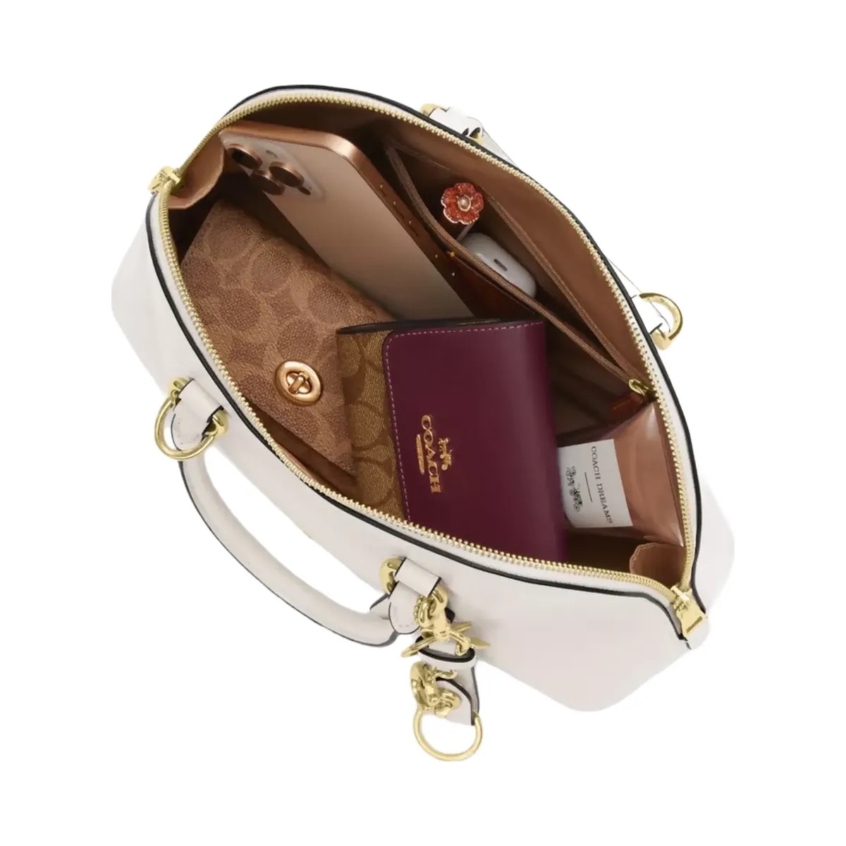 Coach Lara Satchel Bag in Gold Chalk - HypeFly India View 3