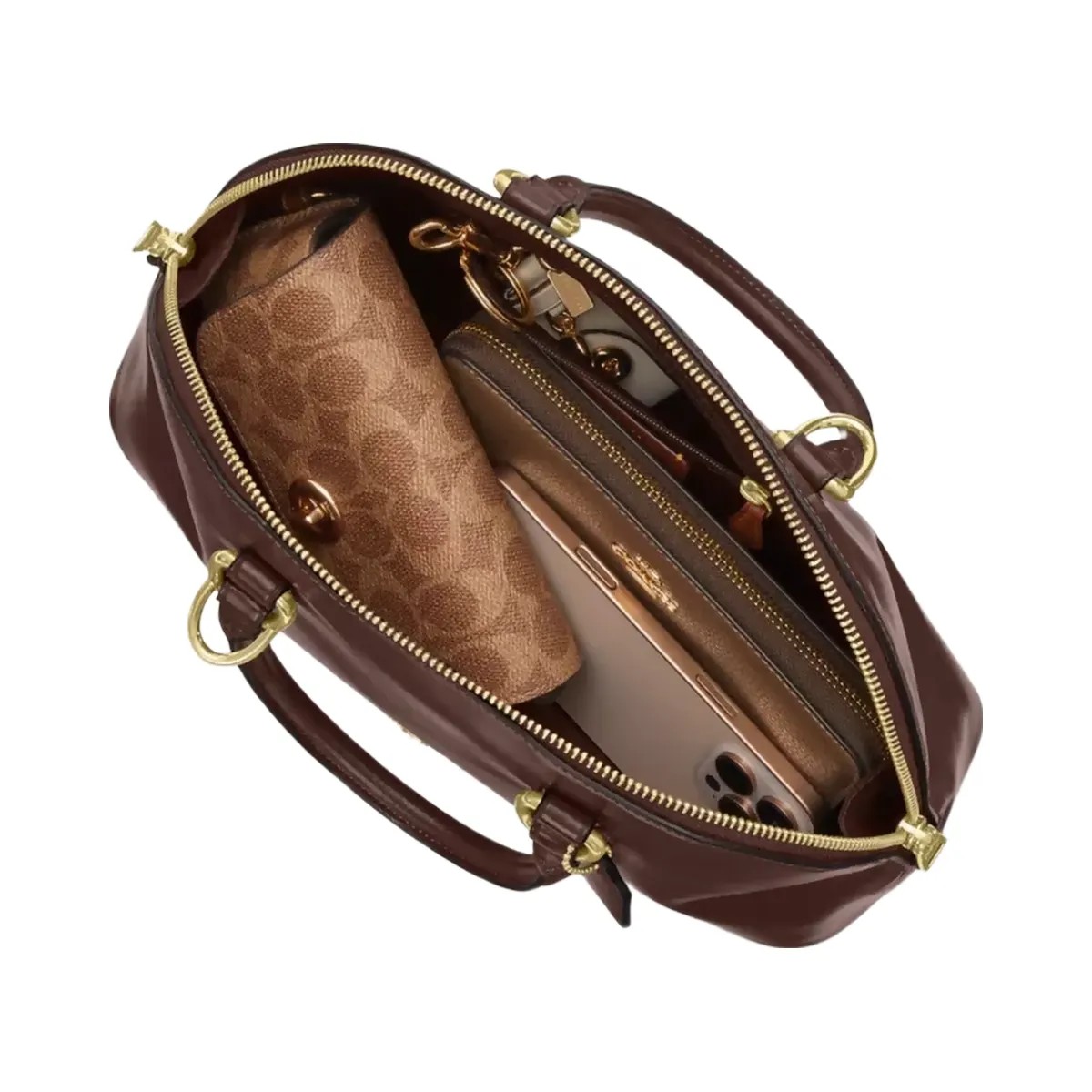 Coach Lara Satchel Bag in Gold Maple - HypeFly India View 3