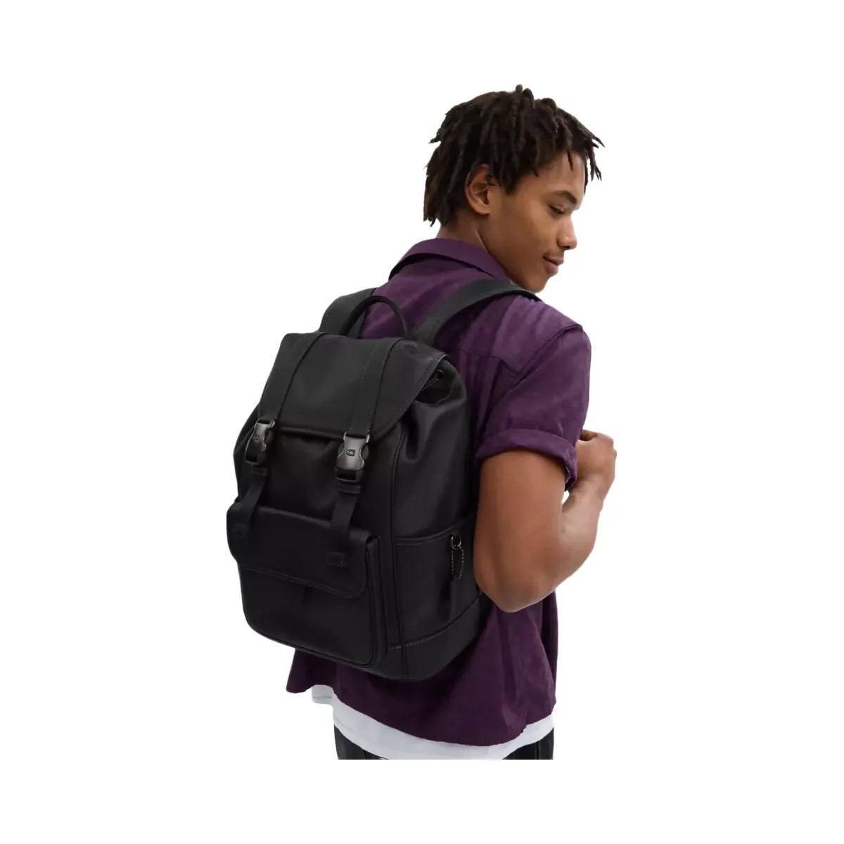 Coach League Flap Backpack in Black - HypeFly India View 5