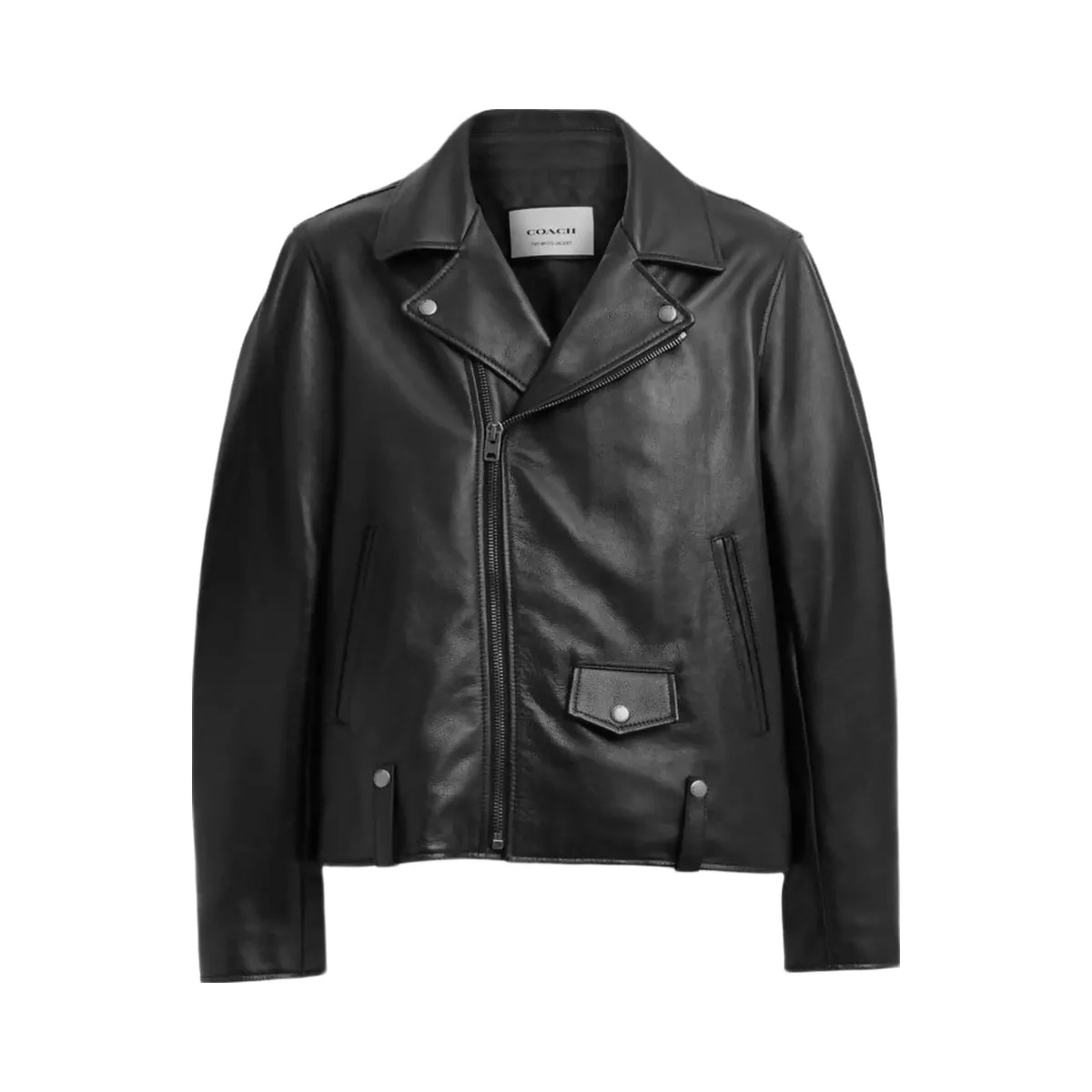 Coach Leather Moto Jacket Black - HypeFly India View 1