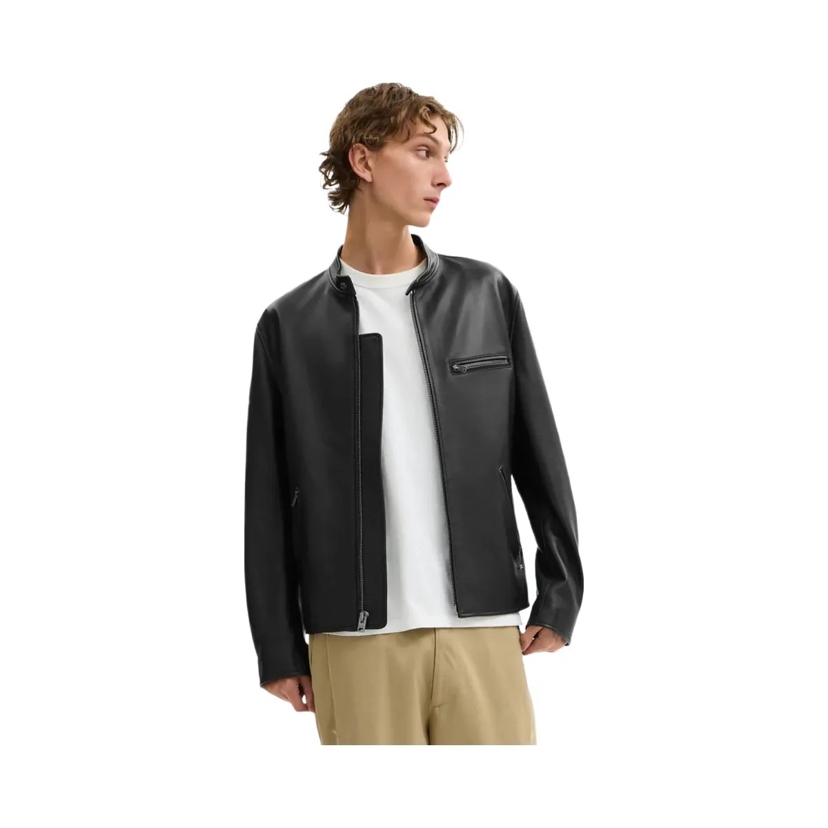 Coach Leather Racer Jacket Black - HypeFly India View 2