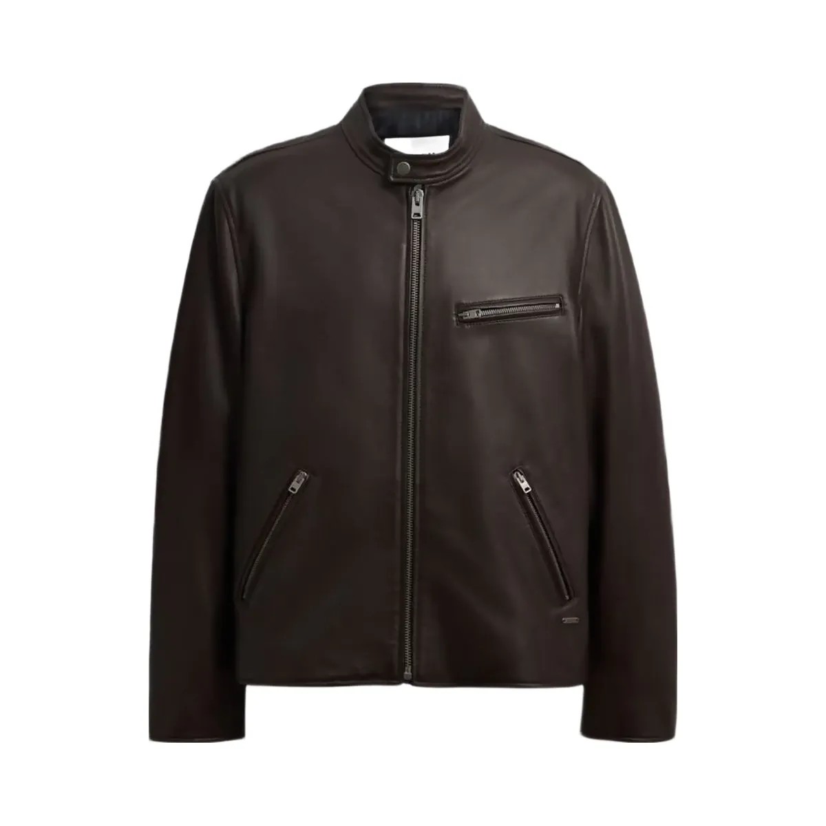Coach Leather Racer Jacket Burnt Espresso - HypeFly India View 1
