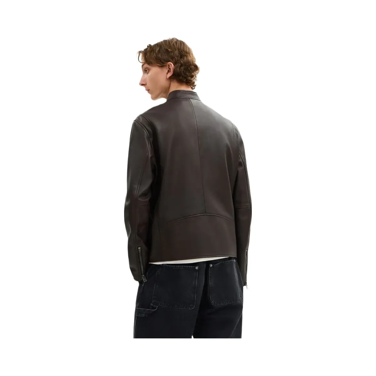 Coach Leather Racer Jacket Burnt Espresso - HypeFly India View 3