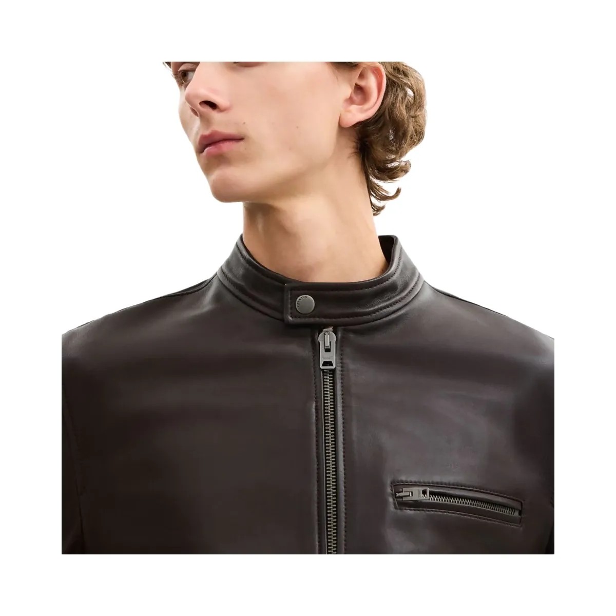 Coach Leather Racer Jacket Burnt Espresso - HypeFly India View 4
