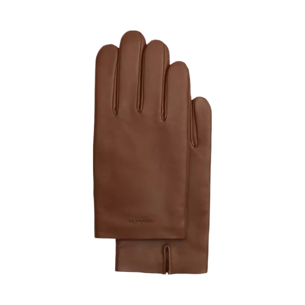 Coach Leather Tech Gloves in Dark Saddle - HypeFly India View 1