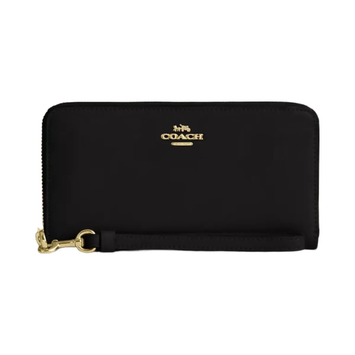 Coach Long Zip Around Wallet in Gold Black - HypeFly India View 1