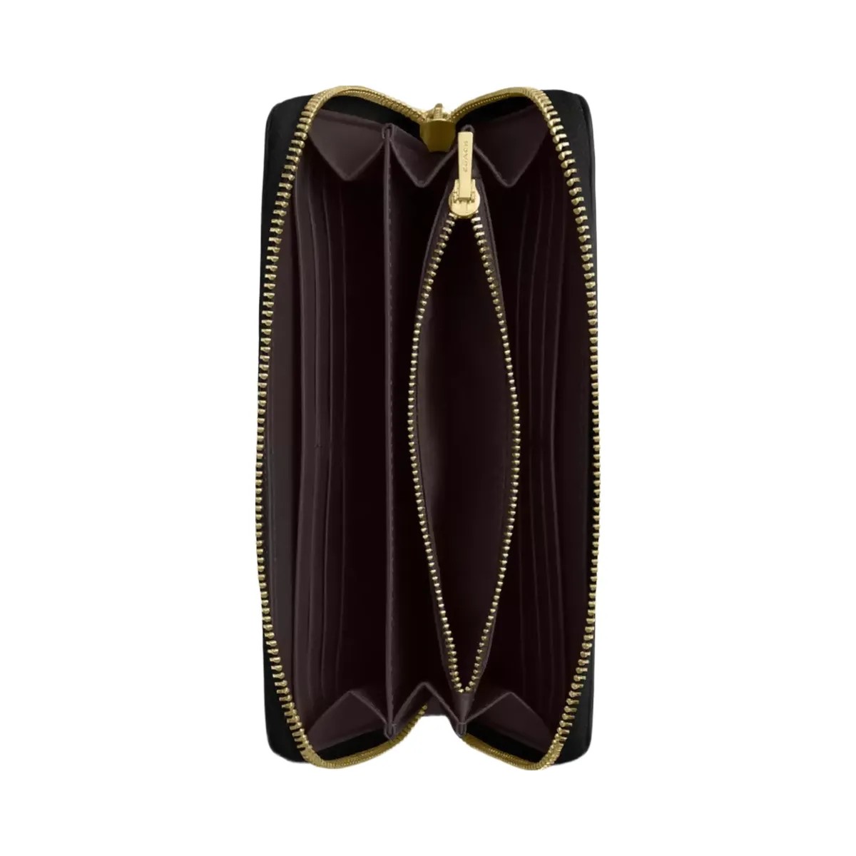 Coach Long Zip Around Wallet in Gold Black - HypeFly India View 2