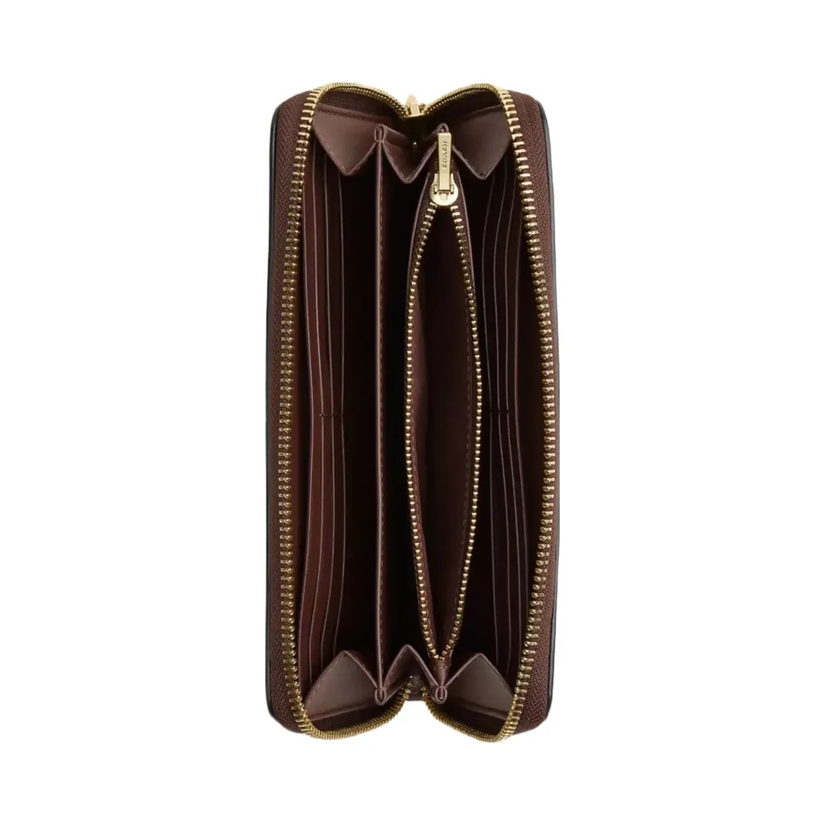 Coach Long Zip Around Wallet in Gold Maple - HypeFly India View 3