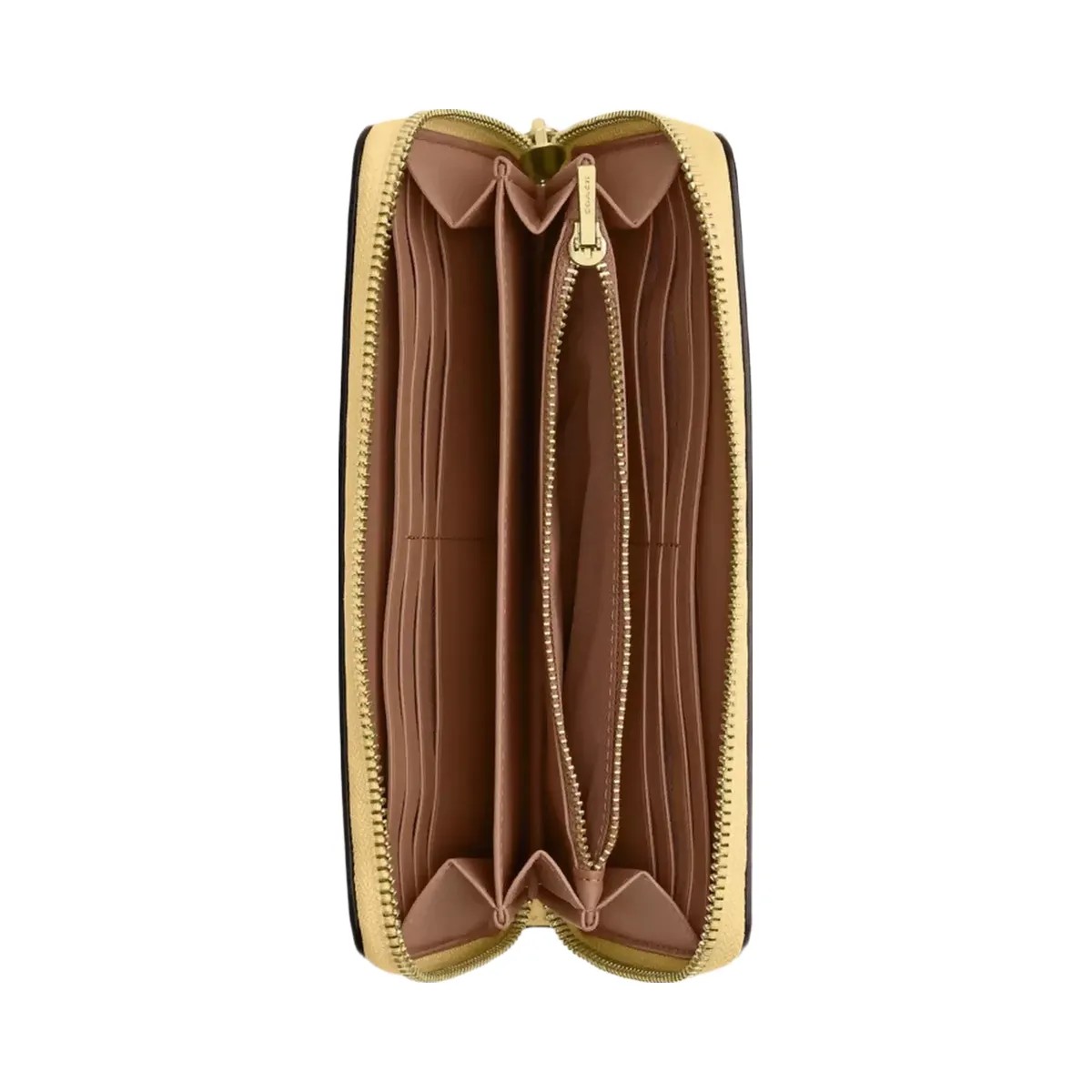 Coach Long Zip Around Wallet in Gold Vanilla - HypeFly India View 3
