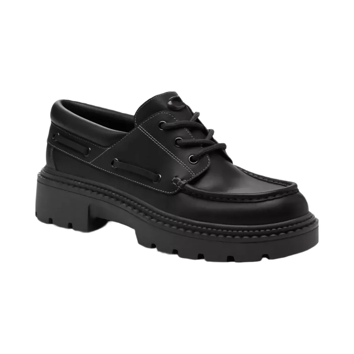 Coach Lug Sole Boat Shoe in Black - HypeFly India View 1