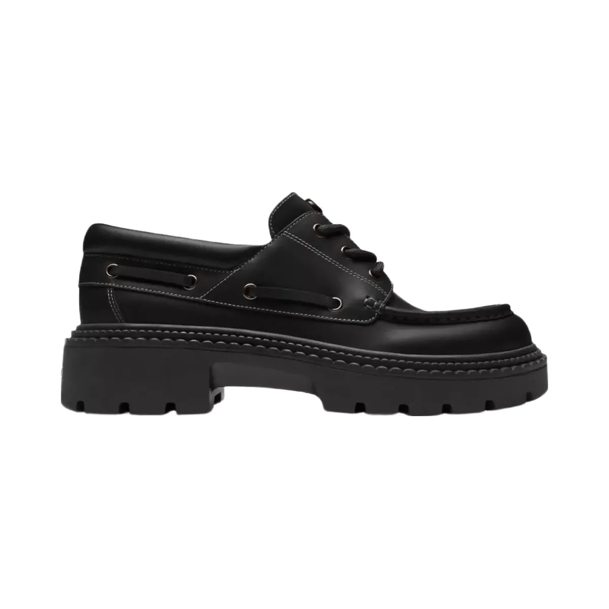 Coach Lug Sole Boat Shoe in Black - HypeFly India View 2