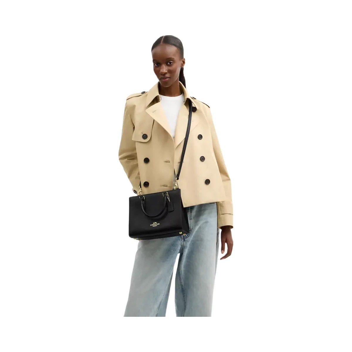 Coach Maggie Small Tote Bag in Gold Black - HypeFly India View 5
