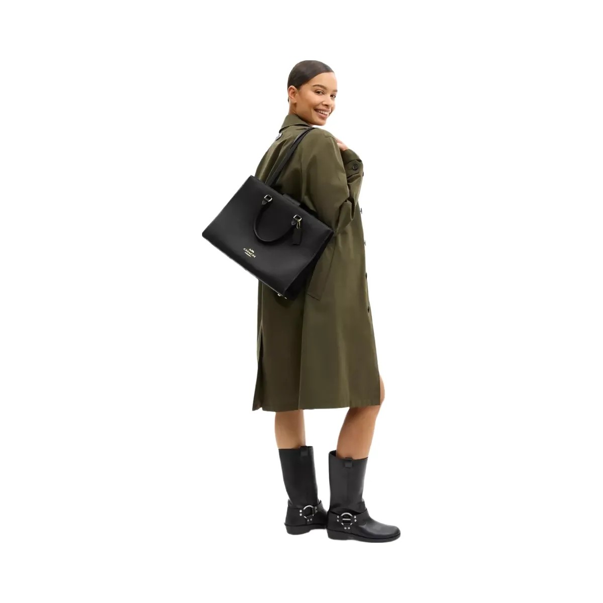 Coach Maggie Tote Bag in Gold Black - HypeFly India View 5