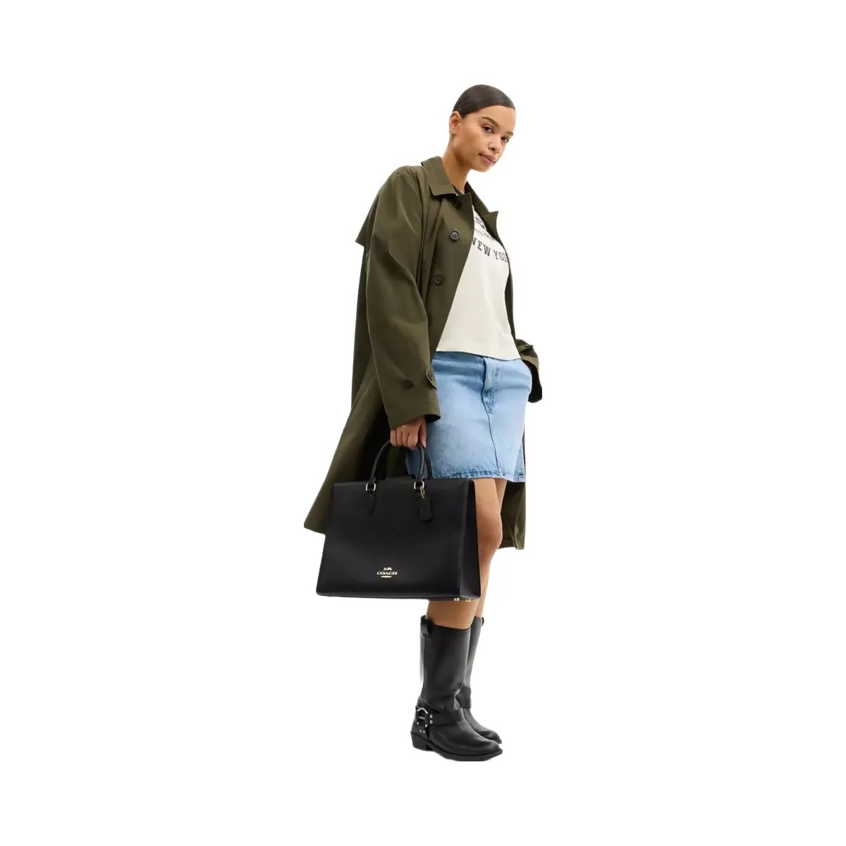 Coach Maggie Tote Bag in Gold Black - HypeFly India View 6