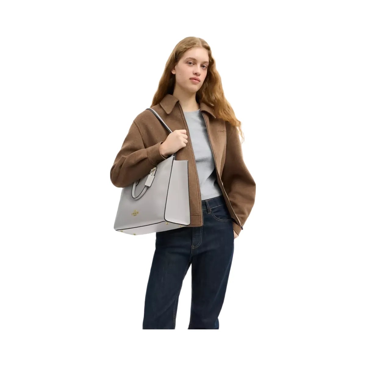 Coach Maggie Tote Bag in Gold Dove Grey - HypeFly India View 6