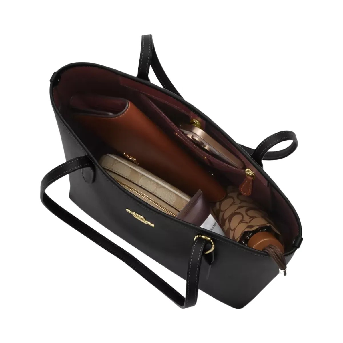 Coach Medium City Tote Bag in Gold Black - HypeFly India View 3