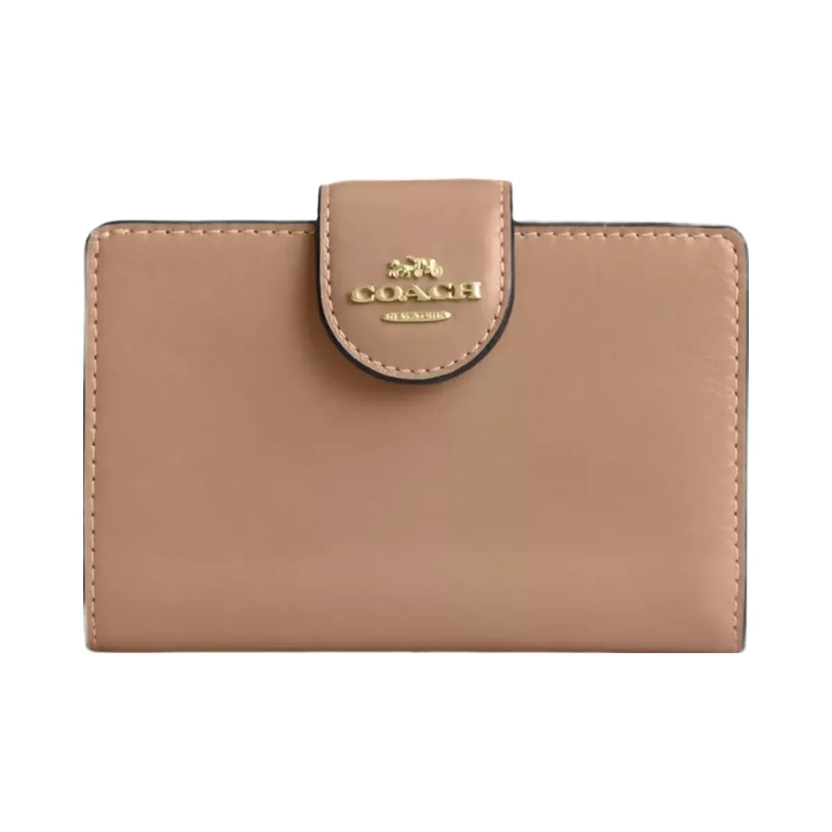 Coach Medium Corner Zip Wallet in Gold Taupe - HypeFly India View 1