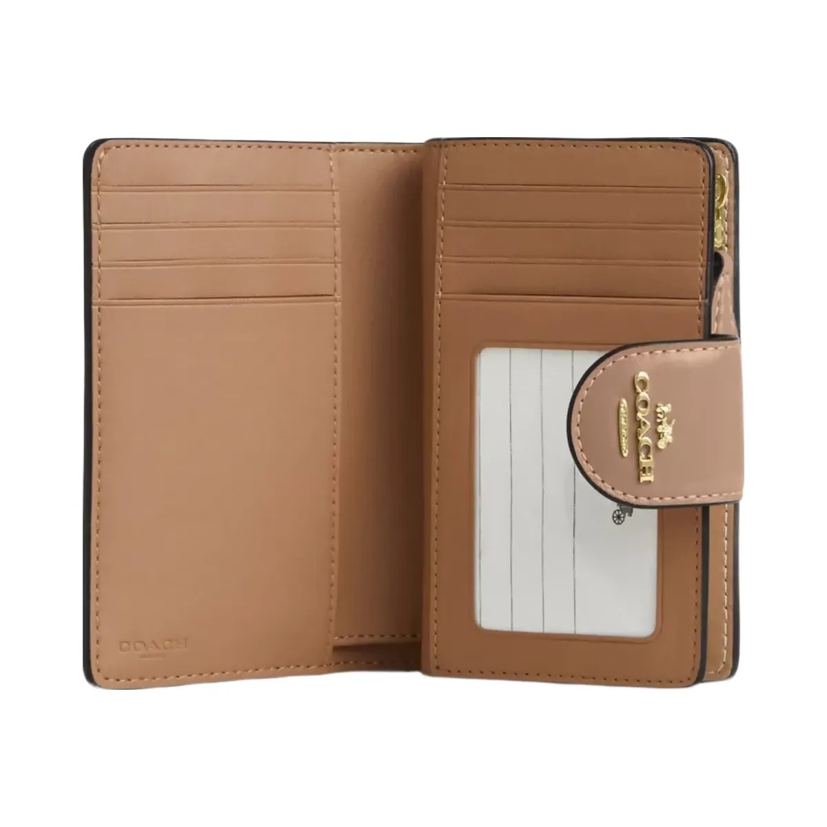 Coach Medium Corner Zip Wallet in Gold Taupe - HypeFly India View 2