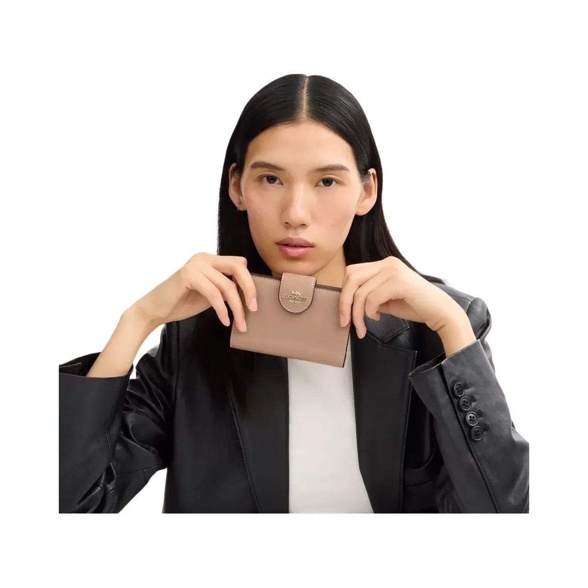 Coach Medium Corner Zip Wallet in Gold Taupe - HypeFly India View 3