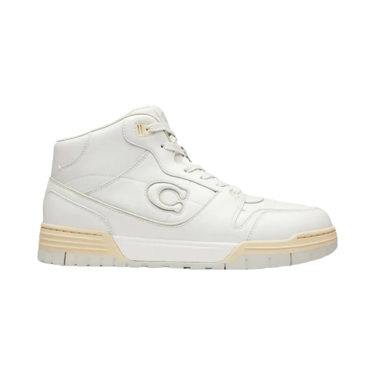 Coach Men's Soho Mid Top Sneaker Optic White - HypeFly India View 1