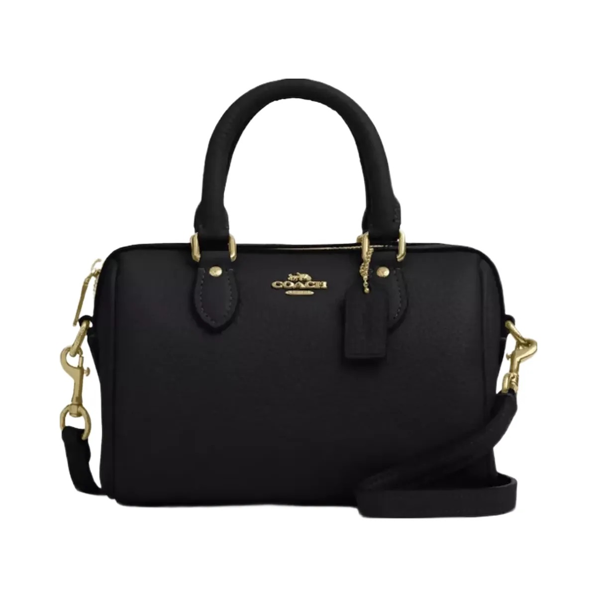 Coach Mini Rowan Crossbody Bag in Gold Black - HypeFly India View 1