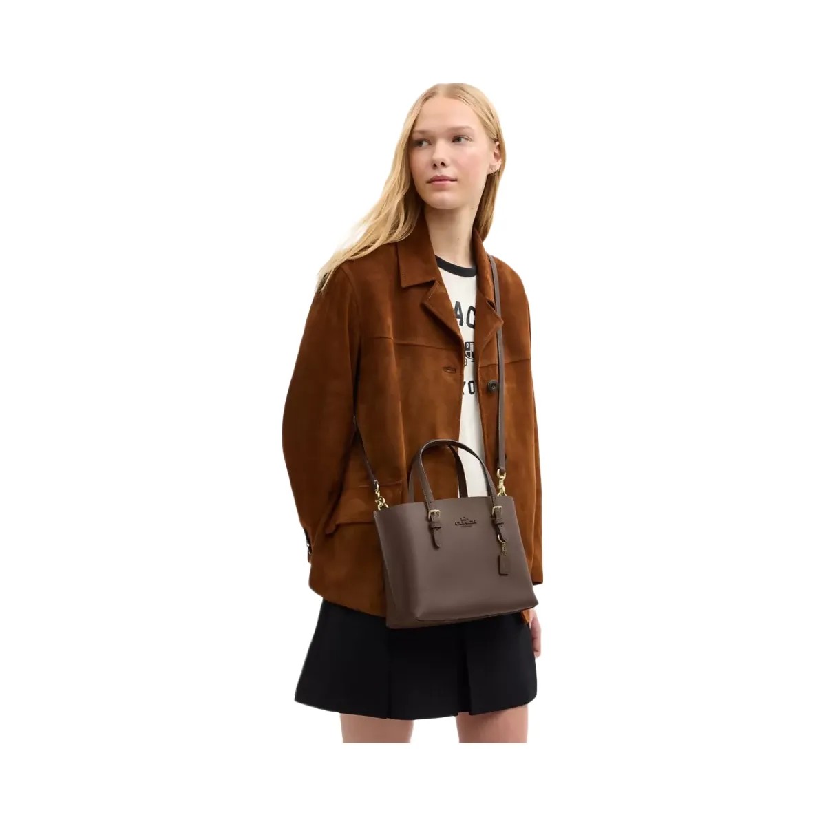 Coach Mollie Tote Bag 25 in Gold Dark Stone - HypeFly India View 5