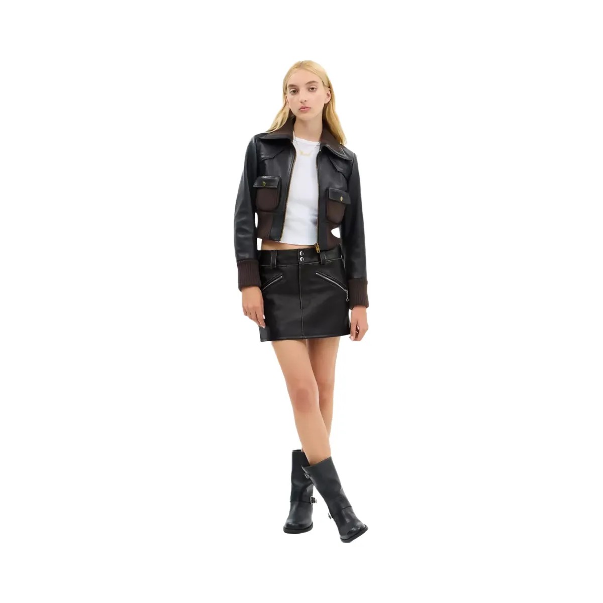 Coach Moto Mini Skirt in Black - HypeFly India View 2